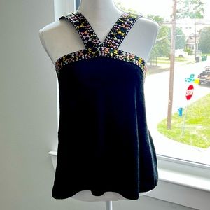 Madewell knot top with woven straps. Sz M